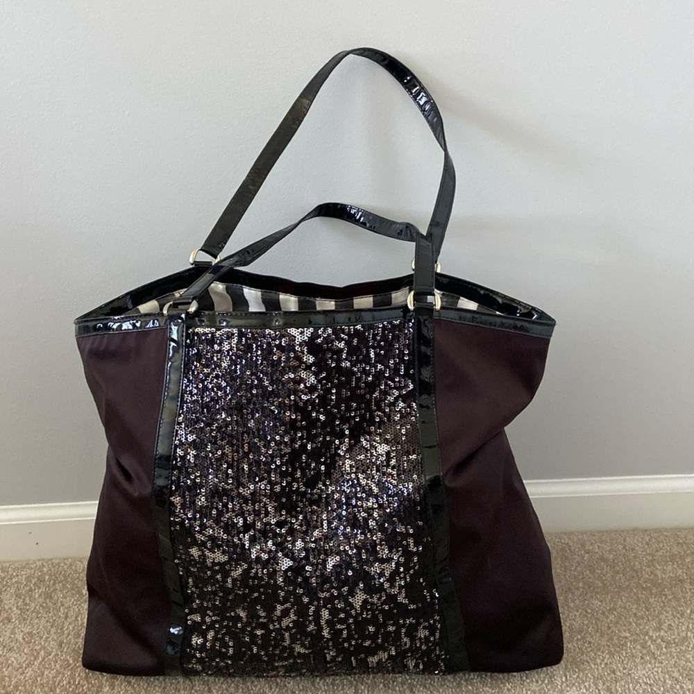 Black & silver sequin travel bag from DSW